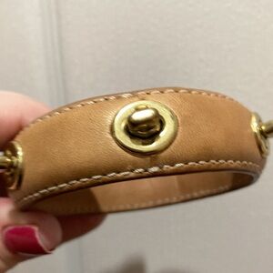 Coach Leather Bracelet with Gold Accents